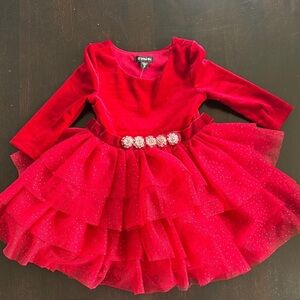 Zunie Red Velvet Sparkle Holiday Dress
